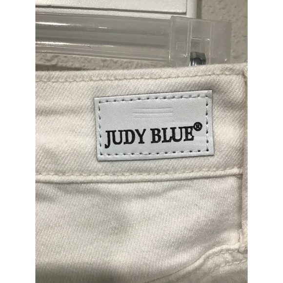 NWT Judy Blue Cheryl High Rise Cuffed Boyfriend White Denim Jeans 14W Stretch - Picture 8 of 8